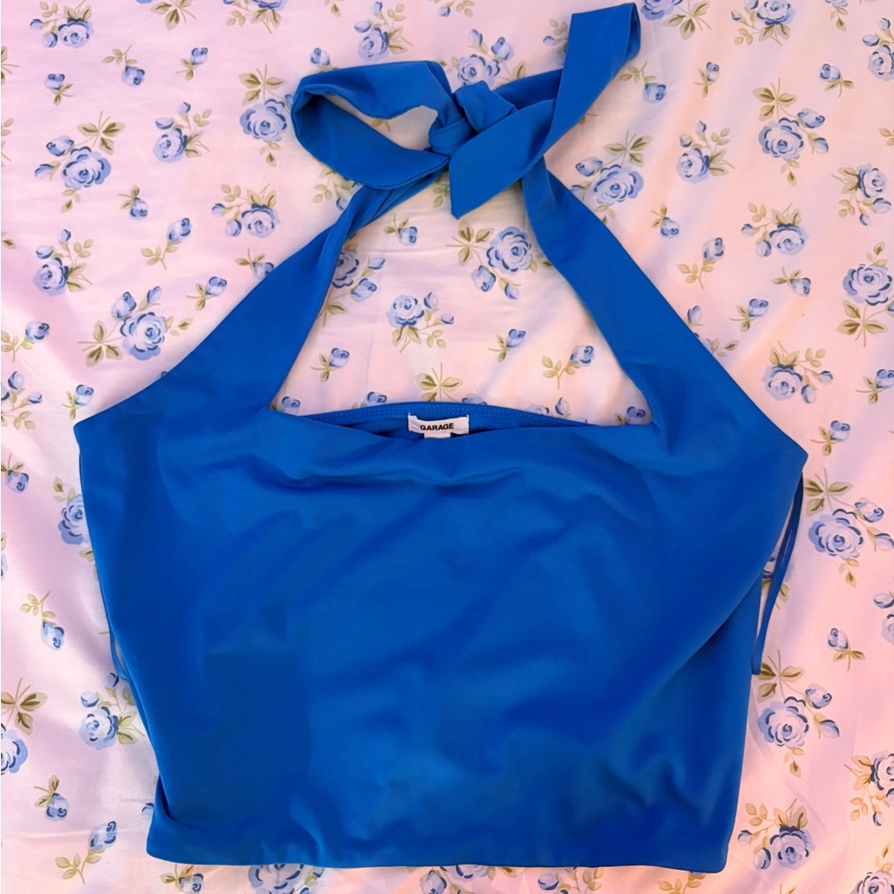 Garage- Blue Halter Top (Square Neck)